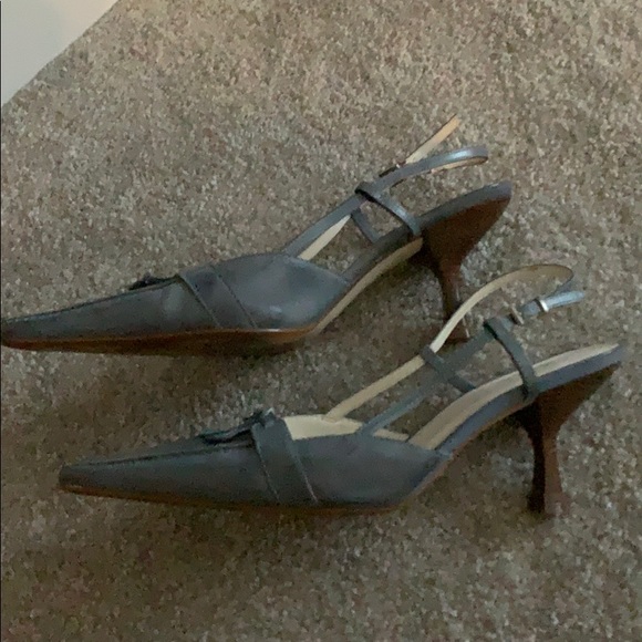 Leather ‘Andrea Collection’ Slingback - Light Blue - Picture 3 of 5